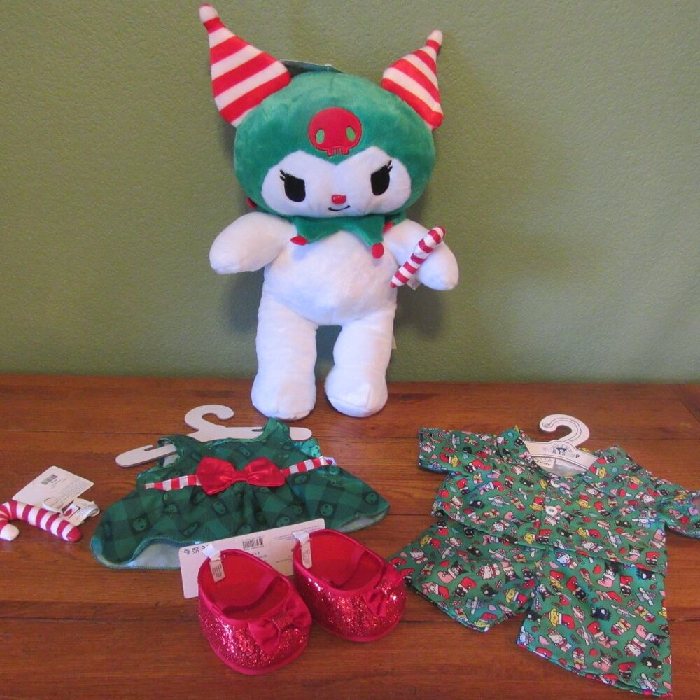 NWT Build a Bear Hello Kitty Sanrio Kuromi Christmas Lot Clothes Dress Shoes PJs